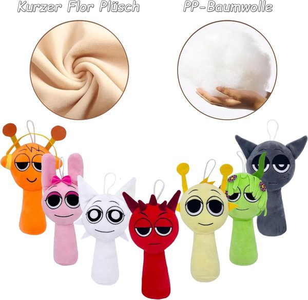 ⁦Onetraum Sprunki Incredibox Plush Toy Stuffed Toys: Cuddly Soft Plush, Robust and Environmentally Friendly for Children and Game Fans (Grey)⁩ - الصورة ⁦4⁩