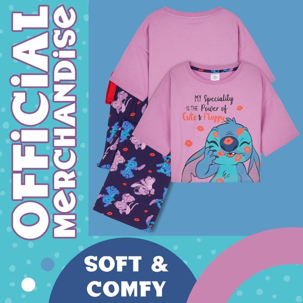 ⁦Disney Stitch Schlafanzug Mdchen, 4-14 Jahre - Stitch Langer Pyjama fr Mdchen - Weihnachtlicher Schlafanzug⁩ - الصورة ⁦5⁩