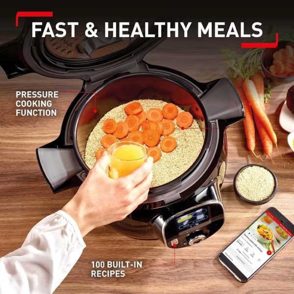 ⁦Tefal Cook4Me+ CY851840 One-Pot Digital Pressure Cooker - 6 Litre/Black and Stainless Steel⁩ - الصورة ⁦3⁩