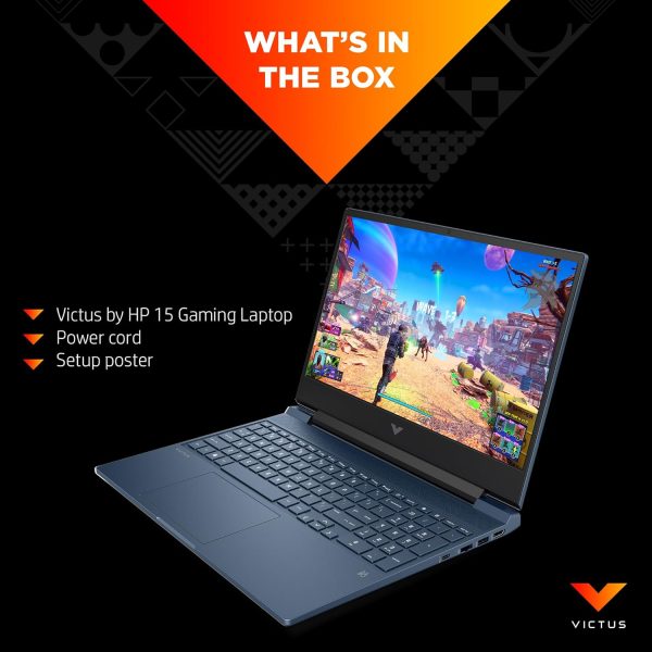⁦HP Victus Gaming Laptop 15-fa1099ne, 15.6" FHD, 13th Gen Intel® Core™ i5, 8GB RAM, 512GB SSD, 4GB NVIDIA® GeForce RTX™ 2050 Graphics, Windows 11 Home, En -Ar KB, Performance blue - [8H9F6EA]⁩ - الصورة ⁦7⁩