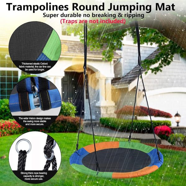 ⁦BOOM Saucer Tree Swing, 660lb Weight Capacity Kids Adults, 900D Oxford Waterproof Durable, Safe, and Easy to Install, مرجيحة اطفال, Great for Tree, Swing Set, Backyard, Playground, Playroom⁩ - الصورة ⁦2⁩