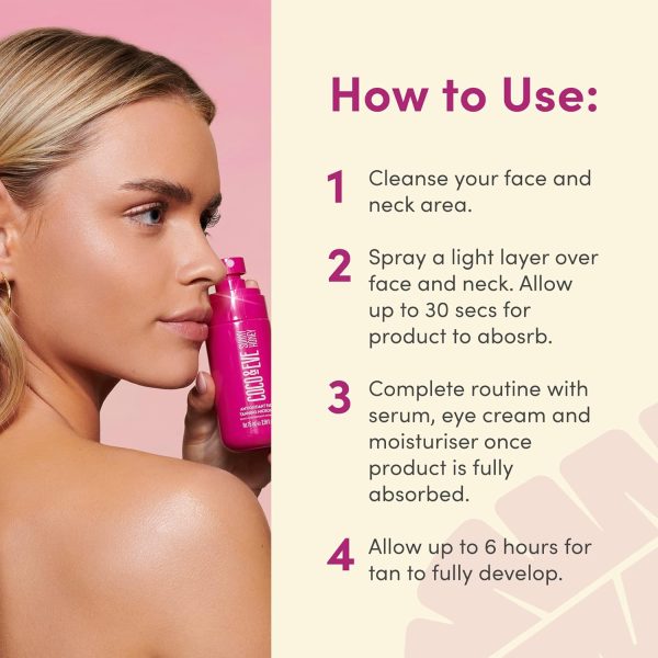 ⁦Coco & Eve Antioxidant Face Tanning Micromist. Sunless Self Tanning Face Mist with Antioxidants to Boost Hydration. Quick, Flawless, Streak Free Face Tan. (2.54 fl oz) / (75ml)⁩ - الصورة ⁦7⁩