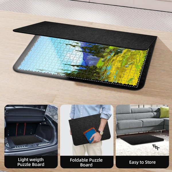 ⁦MOZOOSON Puzzle Board 1500 Pieces, Foldable Puzzle Board with 8 Sorters, Portable Puzzle Mat, Puzzle Storage, Jigsaw Accessories with Non-Slip Surface⁩ - الصورة ⁦8⁩