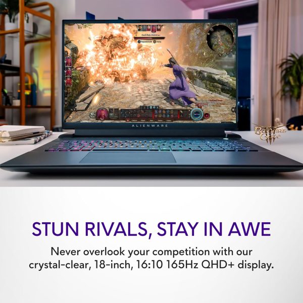 ⁦Alienware M18 R2 Gaming Laptop - 18 QHD+ 165Hz 3ms Display, Intel Core i9-14900HX, 32GB DDR5 RAM, 1TB SSD, NVIDIA GeForce RTX 4080 12GB GDDR6, Windows 11 Home, Onsite Service -⁩ - الصورة ⁦3⁩