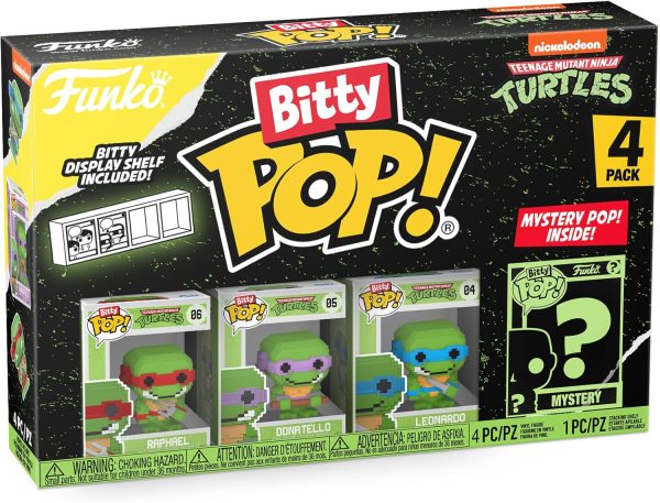 ⁦Funko Bitty POP! Teenage Mutant Ninja Turtles - 8-Bit Raphael, 8-Bit Donatello, 8-Bit Leonardo and a Surprise Mini Figure - 0.9 Inch (2.2 cm) - TMNT Collectible - Gift Idea - TV Fans⁩ - الصورة ⁦2⁩