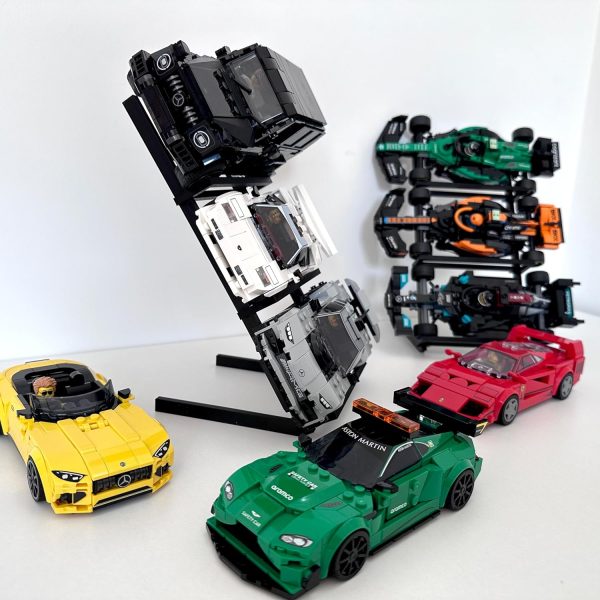 ⁦The Good Idea | Display Stand for LEGO Speed Champions Cars – 60° Tiered Holder | No Tools Setup | Holds 6 Cars | Horizontally Expandable – Ideal for Brick Car & F1 Garage Desk Display Rack⁩ - الصورة ⁦6⁩