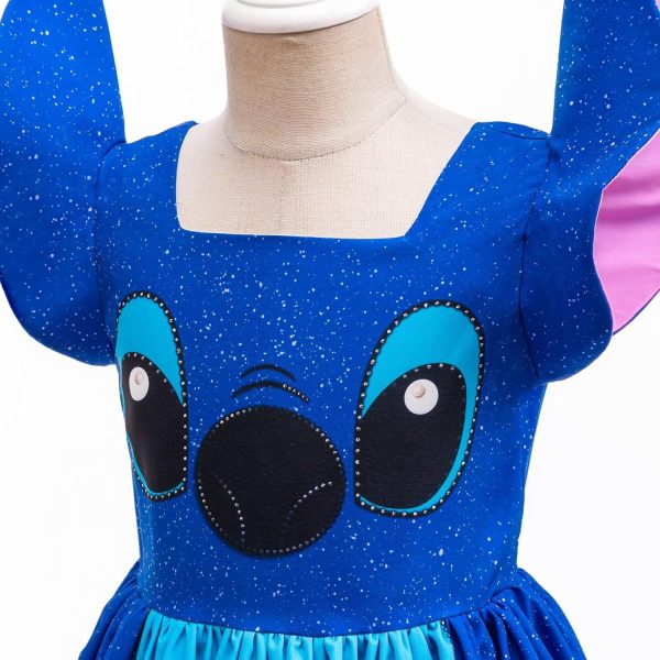 ⁦Sztylong Girls Cartoon Blue Dress⁩ - الصورة ⁦3⁩
