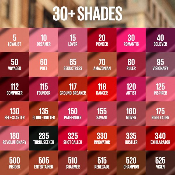 ⁦Maybelline Super Stay Matte Ink Liquid Lipstick Makeup, Long Lasting High Impact Color, Up to 16H Wear, Exhilarator, Ruby Red, 1 Count⁩ - الصورة ⁦5⁩
