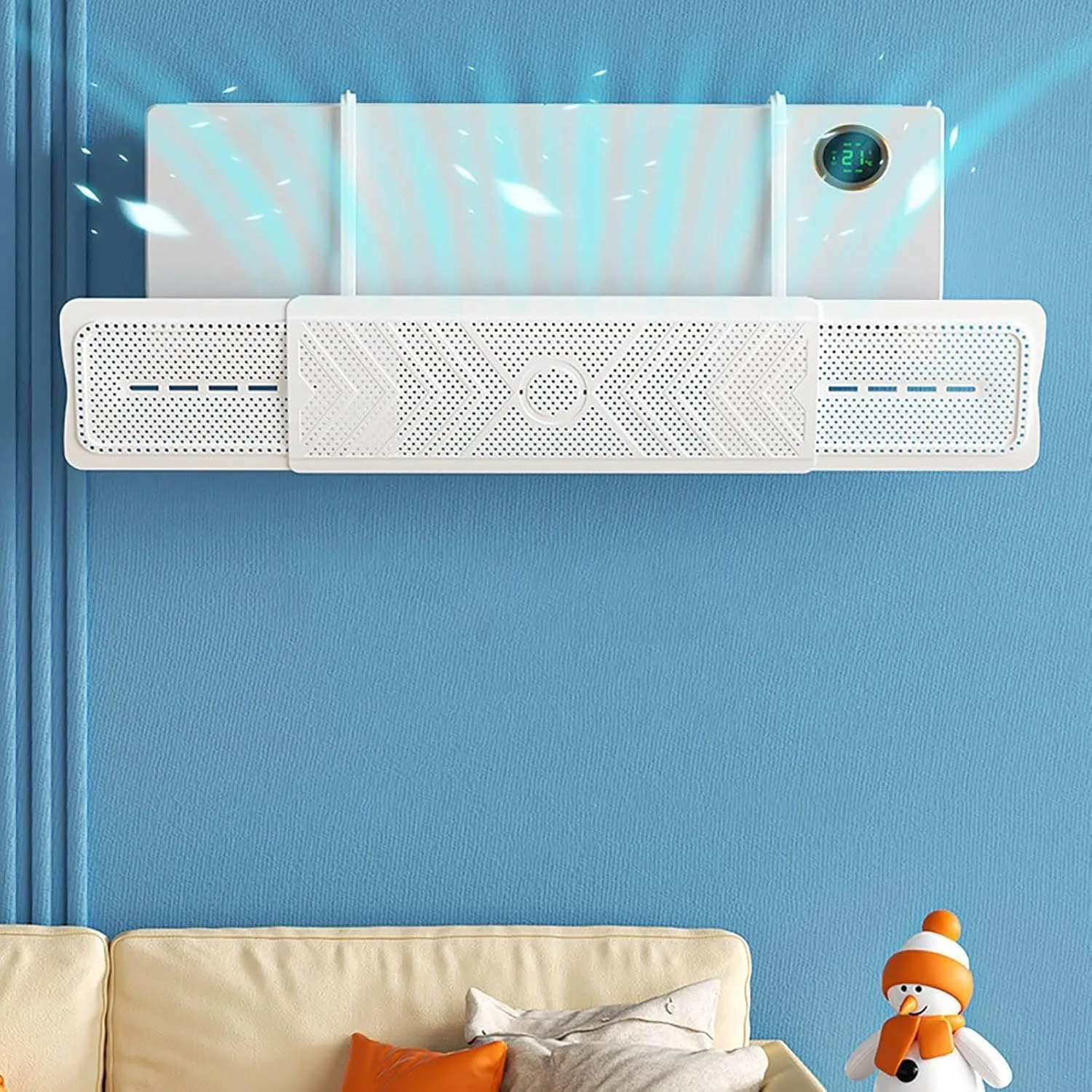 ANYUAN Air Conditioner Deflector,Split Ac Air Conditioning Baffles,Wall-Mounted Retractable Air-Conditioning Deflectors, For Wind Protection Wind Blocking And Directional (White)