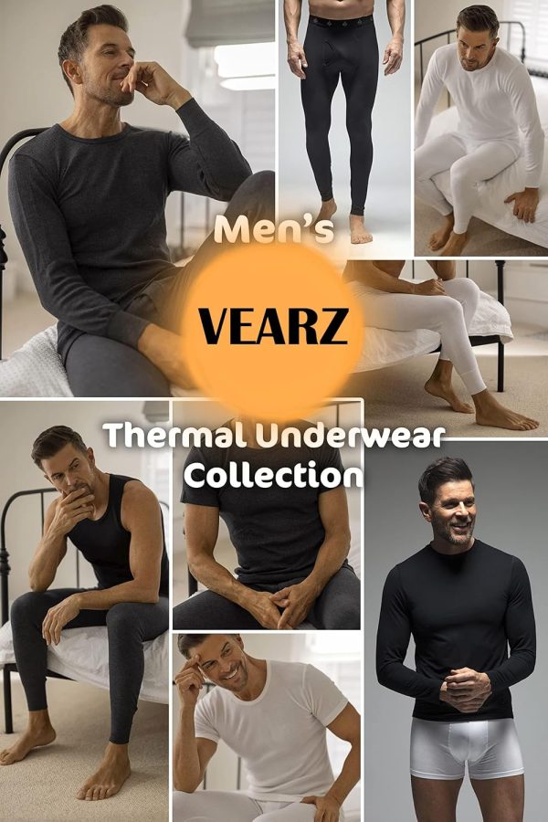 ⁦VEARZ Mens Short Sleeve Thermal Underwear T-Shirt – Adults Warm Crew Neck Winter Baselayer Vest Tee Top Size UK S-2XL⁩ - الصورة ⁦4⁩