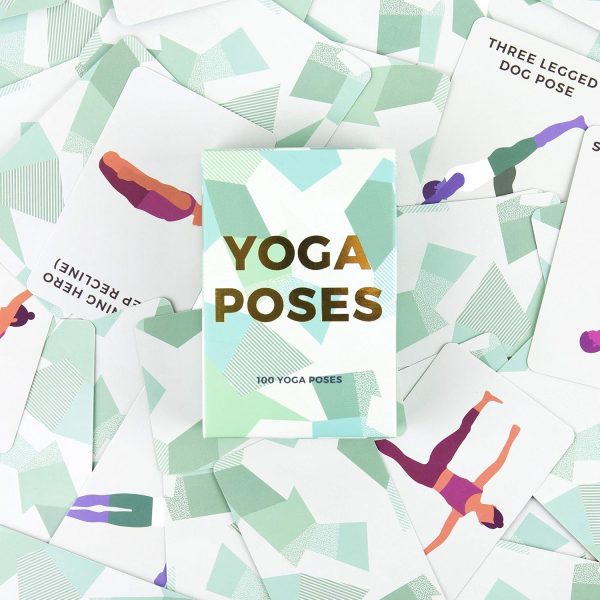 Gift Republic GR490055 100 Yoga Poses Cards, Green, one Size