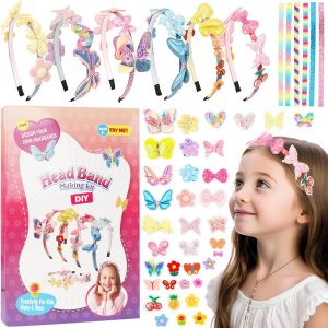 WEKUBA Headband Making Kit for Girls, Kids Hair Accessories Craft Sets, DIY Hair Band for Kids 5-12 Year Old, Little Children's Art & Craft Gifts, Headband Girls Toy Gift
