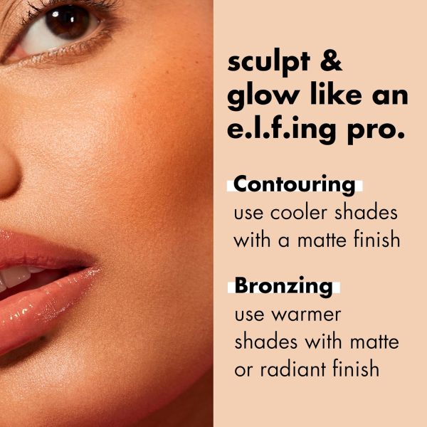 ⁦e.l.f. Primer-infused Bronzer (Long-Wear/Matte/Bold/Lightweight/Blends Easily/Contours Cheeks/All-Day Wear), Forever Sunkissed, 1 count⁩ - الصورة ⁦5⁩