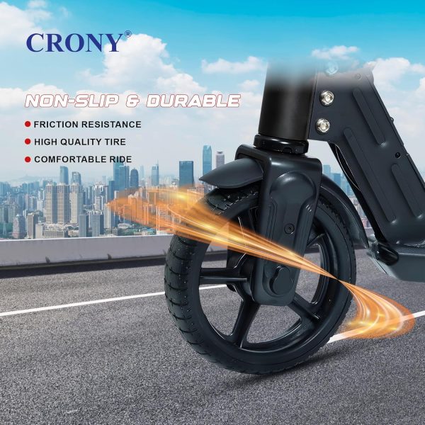 ⁦CRONY S32 Kids Foldable E-Scooter with LED Light Bar RGB Deck Lights & LED Display & E-Brake and E-Accelerator & Extended Footrest Supports Up to 100KG (Black)⁩ - الصورة ⁦4⁩