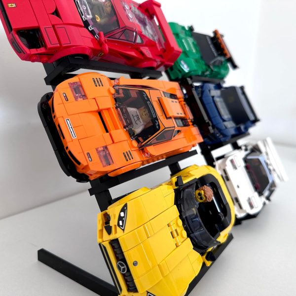 ⁦The Good Idea | Display Stand for LEGO Speed Champions Cars – 60° Tiered Holder | No Tools Setup | Holds 6 Cars | Horizontally Expandable – Ideal for Brick Car & F1 Garage Desk Display Rack⁩ - الصورة ⁦3⁩