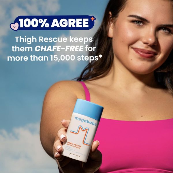 ⁦Megababe Thigh Rescue Anti-Chafe Stick | Prevents skin chafe & irritation | Thighs, arms, bra-lines & more | Vacation Summer Essentials | 2.12oz (Pack of 1)⁩ - الصورة ⁦4⁩