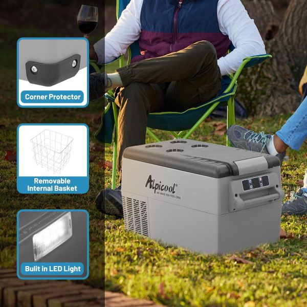⁦Alpicool CF55 55L Compressor Car Refrigerator, Portable Camping Fridge DC 12v Freezer for TruckCampervanRVBoat, -20℃ to 20℃⁩ - الصورة ⁦5⁩