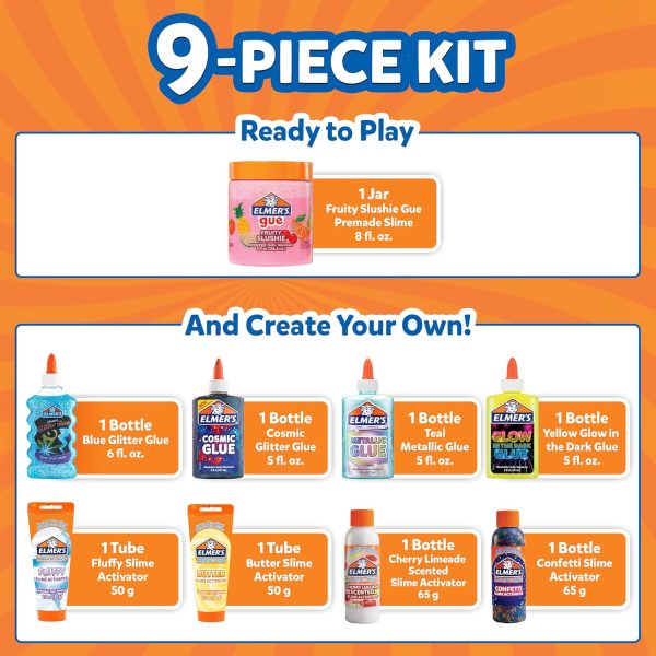 ⁦Elmer’s All-Star Slime Kit, Includes Liquid Glue, Slime Activator, and Premade Slime, 9 Count⁩ - الصورة ⁦6⁩