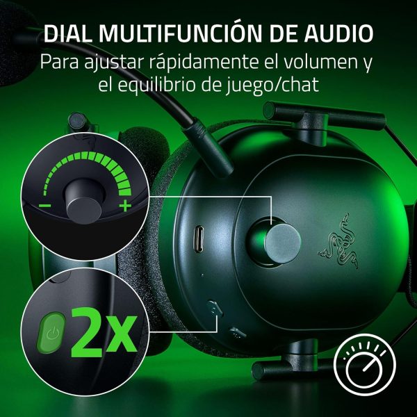 ⁦Razer BlackShark V2 Pro Wireless Xbox Gaming Headphones: 50mm Drives - Broadband Microphone - Comfortable Noise Isolation Headphones - for Xbox, PS5, Console, PC, Mac - Bluetooth, USB-C - 70 Hour⁩ - الصورة ⁦3⁩