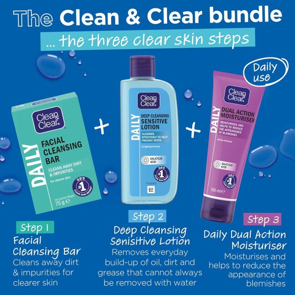 ⁦Clean & Clear Dual Action Moisturiser, 100ml⁩ - الصورة ⁦5⁩