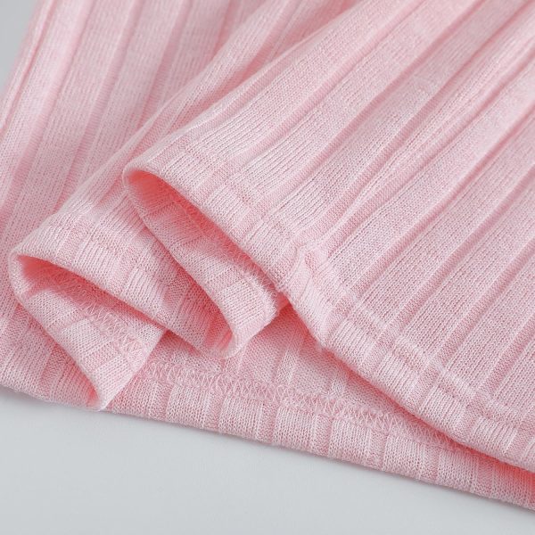 ⁦Xumplo Toddler Girl Long Sleeve Ruffle T-Shirt Children Crew Neck Ribbed Top Blouse Girls 2-Pack Tees Clothes⁩ - الصورة ⁦6⁩