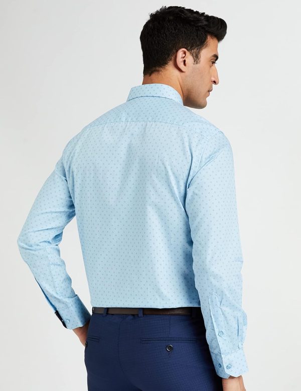 ⁦Diverse Men's Printed Regular Fit Full Sleeve Cotton Formal Shirt⁩ - الصورة ⁦2⁩