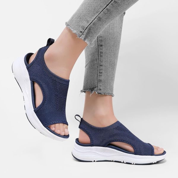 ⁦GoodValue Womens Comfortable Orthopedic Sandals Arch Support Ladies Walking Sport Athletic Sandals Open Toe Slip On Plantar Fasciitis Platform Dress Sandal⁩ - الصورة ⁦6⁩