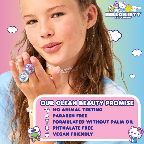 ⁦Hello Kitty Sanrio and Friends Shimmer Lip Gloss Making Kit, Makes 5 Glitter Lip Gloss Rings, DIY Lip Gloss Kit, Great Birthday Gift for Ages 6+⁩ - الصورة ⁦3⁩