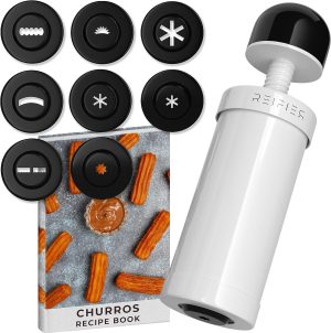Reifier Churrera Churro Maker Machine - Free Recipe eBook Included - 8 Interchangeable Discs - Churros Maker Machine