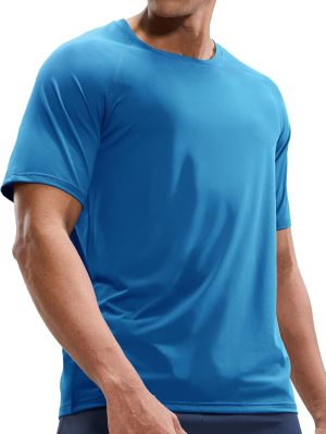 MIER Mens T Shirts Short Sleeve Quick Dry Active Tee for Running Workout Gym, Stripe