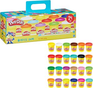 Play-Doh Modeling Compound 24-Pack of 3-Ounce Cans for Kids 2 Years and Up, Assorted Colors, Non-Toxic