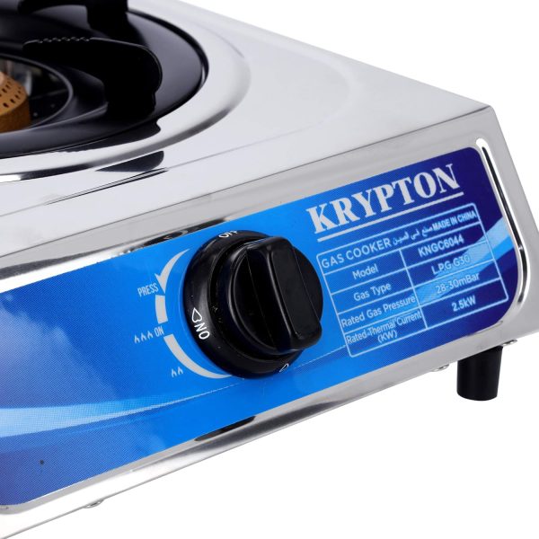 ⁦Krypton Stainless Steel Single Burner Gas Stove | Model No KNGC6044⁩ - الصورة ⁦3⁩