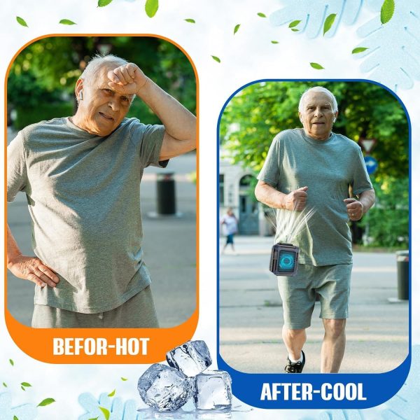 ⁦KASTWAVE Necklace Fan, Personal Belt Fan Clip On Waist Portable Cooling Fan & USB Necklace Fan Adjustable Fan Suitable for Travel Outdoor Working Jobsite 7000RMP Strong Airflow/ 3 Speeds⁩ - الصورة ⁦3⁩