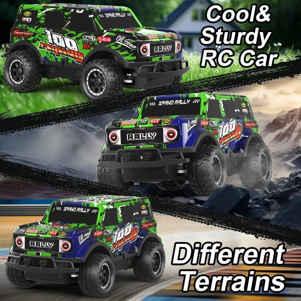 ⁦Remote Control Car, 1/24 Scale Light Up Racing Car Toys, RC Car for Kids with Cool Led Lights, Hobby RC Cars Toys Birthday Gifts for 3 4 5 6 7 8 Year Old Boys Girls (Y243 Green)⁩ - الصورة ⁦4⁩