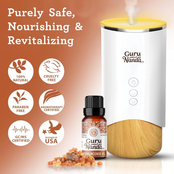 ⁦GuruNanda Frankincense Essential Oil, 100% Pure, Natural and Undiluted Diffuser Oil for Aromatherapy, Massages & DIY Recipies, Promotes Comfort & Supports Radiant-looking Skin (0.5 fl Oz)⁩ - الصورة ⁦6⁩