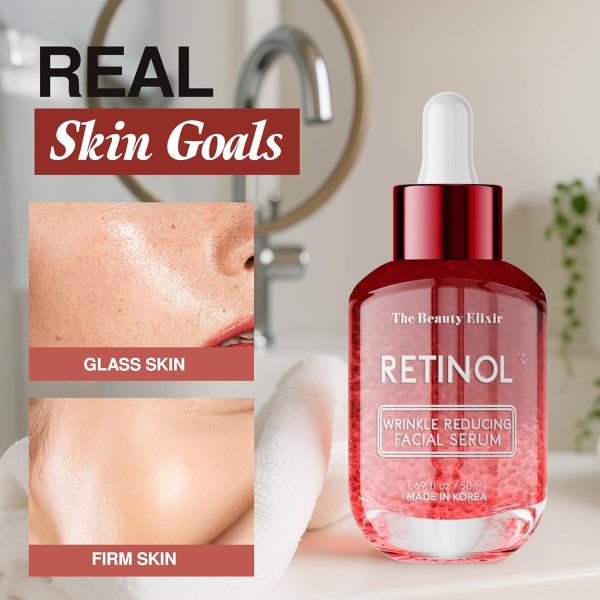 ⁦The Beauty Elixir Retinol Serum For Face - Dermatologist Tested, Anti-Aging, Fine Lines & Wrinkles & Post-Acne Marks Treatment - Clean Beauty, Cruelty-Free Korean Skin Care for All Skin Types - 1.69oz⁩ - الصورة ⁦6⁩