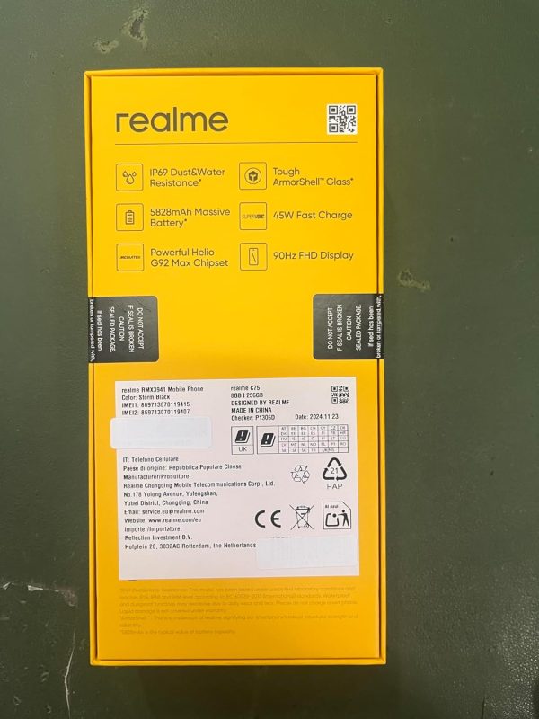 ⁦Realme C75 Dual-SIM 256GB ROM + 8GB RAM (GSM Only | No CDMA) Factory Unlocked 4G/LTE Smartphone (Black) - International Version⁩ - الصورة ⁦8⁩
