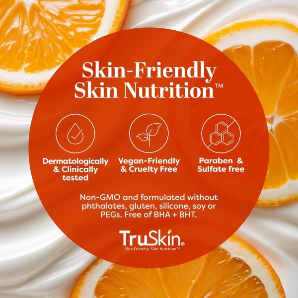 ⁦TruSkin Vitamin C Face Moisturizer, a Brightening Anti Aging Wrinkle Cream for Face, Formulated with Vitamin B5, Vitamin E, Jojoba Oil, Organic Aloe Vera and Green Tea for Natural Skin Health, 2 fl oz⁩ - الصورة ⁦8⁩