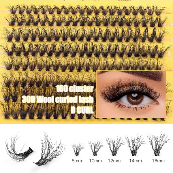 ⁦Excefore DIY Lash Extension Kit, 160Pcs D Curl Individual Lashes, Lash Clusters Kit with Lash Bond and Seal, Cluster Lashes Glue Remover, Eyelash Clusters Applicator Tool for Natural Look (8-16mm)⁩ - الصورة ⁦3⁩