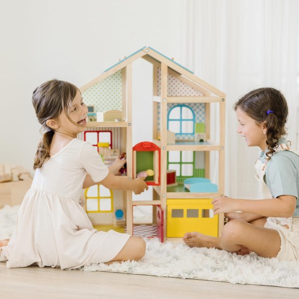 ⁦Melissa & Doug 12462 Wooden Hi-Rise Dollhouse | Dollhouses & Dolls | Pretent Play | 3+ | Gift for Boy or Girl, 63.5 cm*14.478 cm*63.5 cm⁩ - الصورة ⁦3⁩