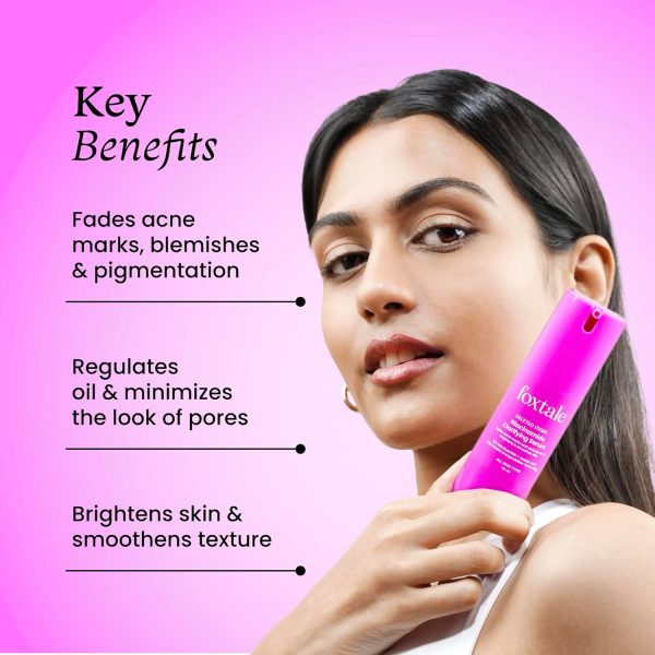⁦Foxtale 12% Niacinamide Face Serum with Azelaic Acid for Oil Control & Brightening | Reduces Acne, Blemishes & Acne Marks | Brightens & Smoothens Skin | Face Serum for Women & Men | 30 ml⁩ - الصورة ⁦3⁩
