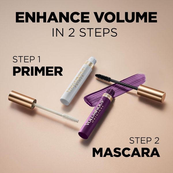 ⁦L’Oréal Paris L’Oreal Paris Original Voluminous Mascara, Building Mascara Volume and Length Formula, Washable, Deep Violet, 0.26 Fl Oz., 1 Count⁩ - الصورة ⁦6⁩