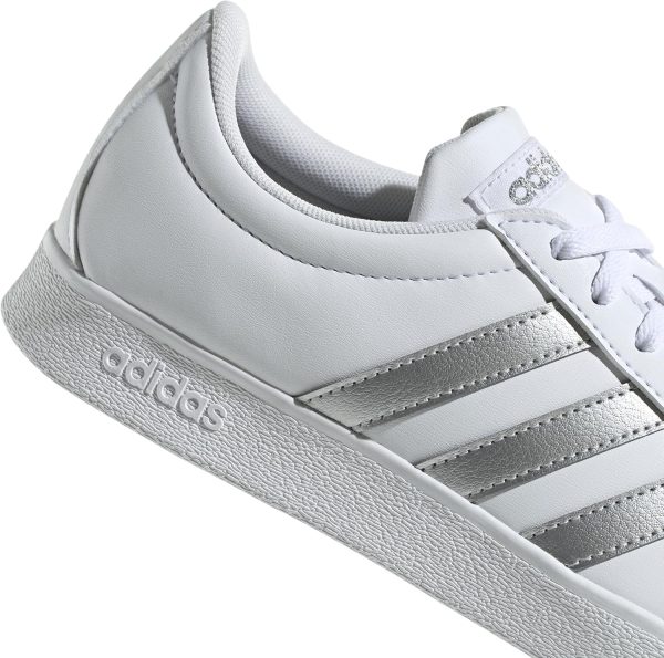 ⁦adidas VL COURT BASE FTWWHT/SILVMT/GREONE SKATEBOARDING SHOES - LOW (NON FOOTBALL) for WOMEN size⁩ - الصورة ⁦5⁩