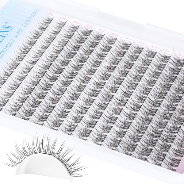 ⁦TNFVLONEINS Natural Lash Extension Kit 168Pcs Lash Clusters Kit Wispy Eyelash Extensions 9-12MM Individual Lashes Extensions with Bond and Seal Lash Glue and Eyelash Extension Tweezers DIY at Home⁩ - الصورة ⁦7⁩