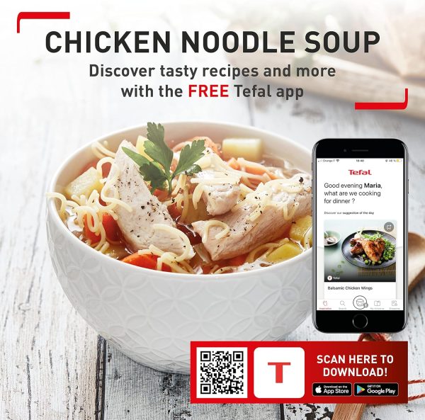 ⁦Tefal Cook4Me+ CY851840 One-Pot Digital Pressure Cooker - 6 Litre/Black and Stainless Steel⁩ - الصورة ⁦7⁩