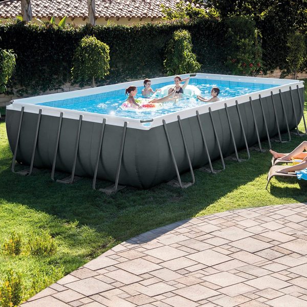 ⁦Intex Power Steel Rectangular Frame Pool Set+ Filter Pump+Ladder+Dispenser, Size ‎366 x 732 x 132 cm⁩ - الصورة ⁦2⁩