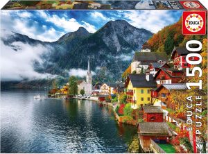 Educa - Hallstatt, Austria - 1500 Piece Jigsaw Puzzle - Puzzle Glue Included - Completed Image Measures 33.46" x 23.6" - Ages 14+ (19939)