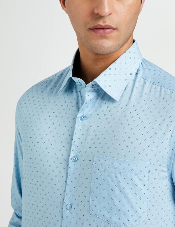 ⁦Diverse Men's Printed Regular Fit Full Sleeve Cotton Formal Shirt⁩ - الصورة ⁦4⁩