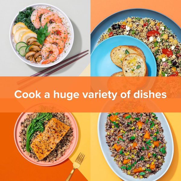 ⁦Nutribullet EveryGrain 10 Cup Pre-Programmed Rice Cooker - Non-Stick Removable Cooking Bowl - Multiple Grain Settings - Keep Warm Setting - Includes Measuring Cup, Spatula & Steaming Basket - 600W⁩ - الصورة ⁦7⁩