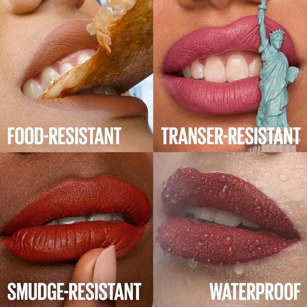 ⁦Maybelline Super Stay Matte Ink Liquid Lipstick Makeup, Long Lasting High Impact Color, Up to 16H Wear, Exhilarator, Ruby Red, 1 Count⁩ - الصورة ⁦6⁩